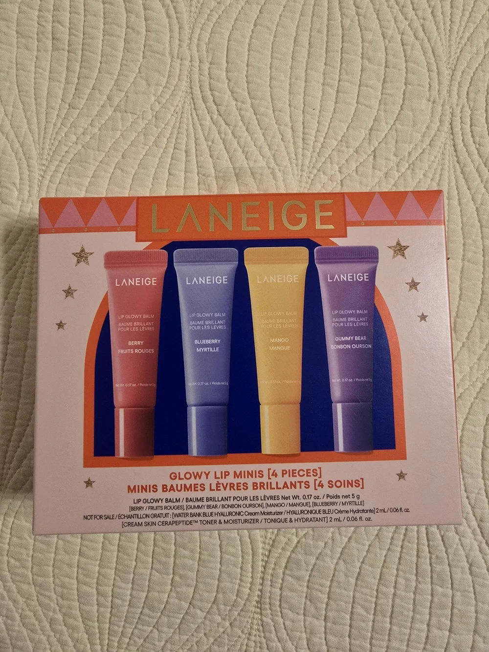 NIB Laniege Glowy Lip Minis 4 Piece Set
